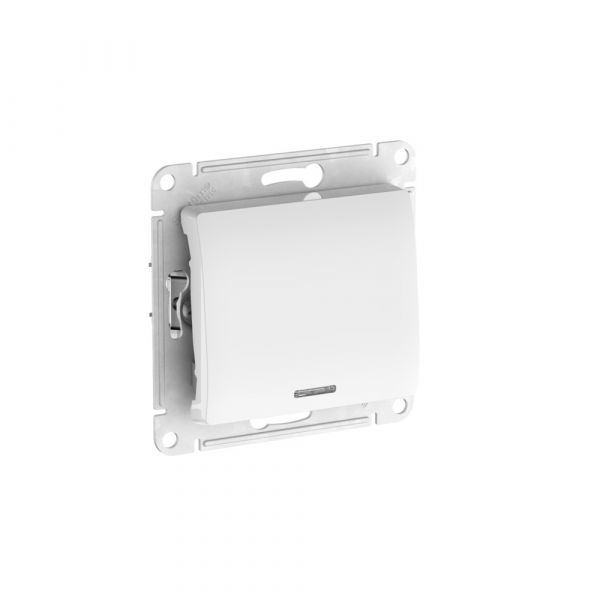 GLOSSA 1-клавишный ВЫКЛЮЧАТЕЛЬ с подсветкой, сх.1а, 10АХ, быстрозажимные клеммы, БЕЛЫЙ