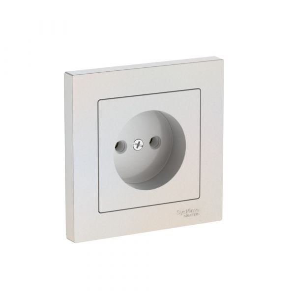 ATLASDESIGN РОЗЕТКА без заземления, 16А, в сборе, быстрозажимные клеммы, ЖЕМЧУГ