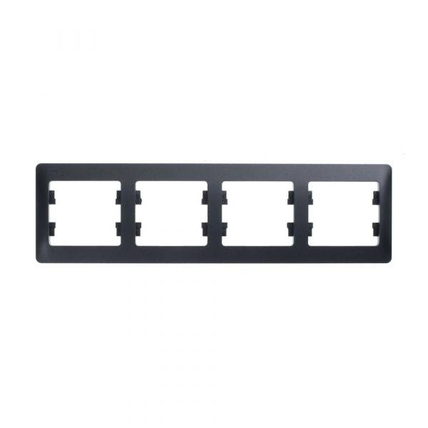 GLOSSA Рамка 4 поста горизонтальная антрацит