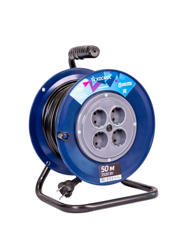 Удлинитель катушка 16А 4 гнезда ПВС 2*1,5 50м