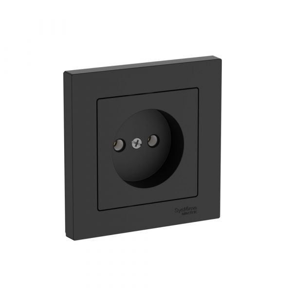 ATLASDESIGN РОЗЕТКА без заземления, 16А, в сборе, быстрозажимные клеммы, КАРБОН