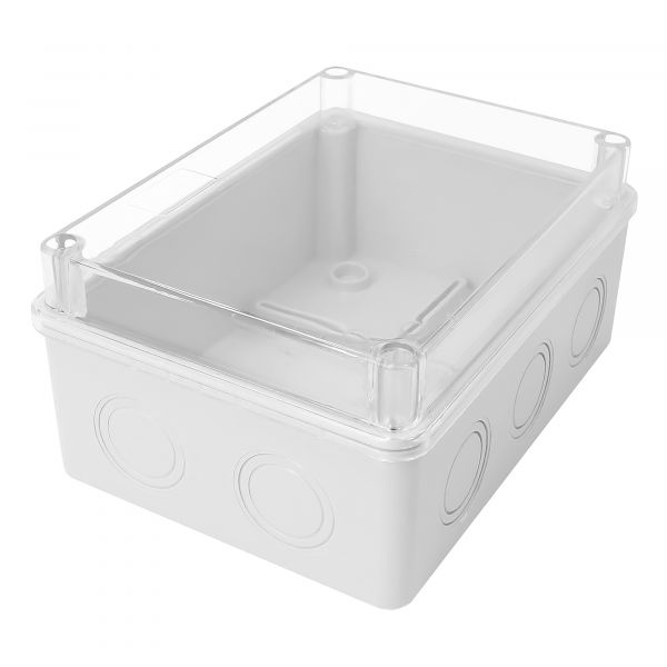 Коробка распределительная с перфорацией под выдавливание с прозрачной крышкой  IP67  150x110x70мм  KP-1511-TG/KLR