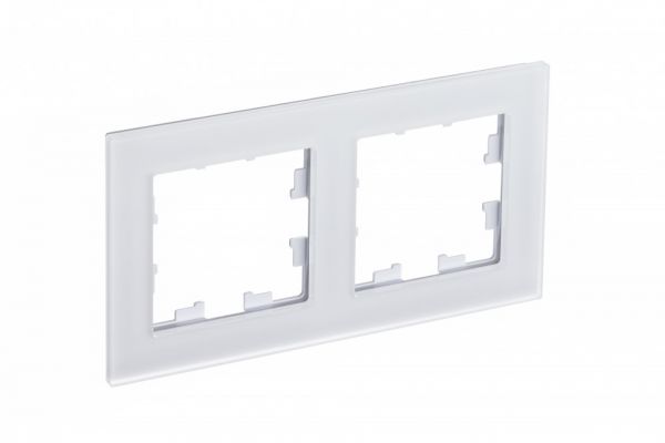 Рамка двухпостовая ATLASDESIGN NATURE, МАТОВОЕ ОРГАНИЧЕСКОЕ СТЕКЛО БЕЛЫЙ