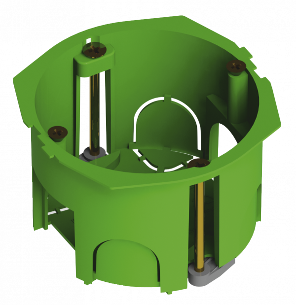 Коробка установочная СУ 68х45мм гипсокартон пласт.лапки (инд.уп.)