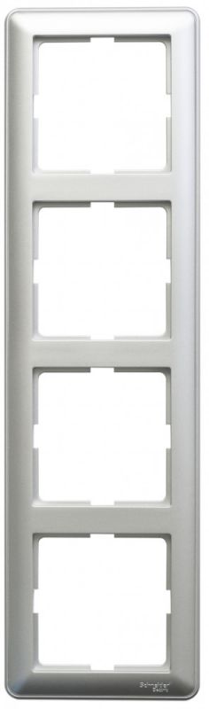 W59 Рамка 4 поста матовый хром