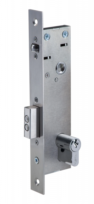 Замок электромеханический врезной -LB85.4 с контактным устройством, нормально открытый, межцентровое расстояние 85 мм