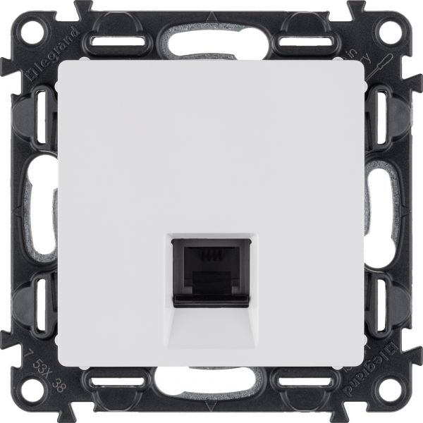 Valena LIFE.Телефонная розетка RJ11 одиночная.С лицевой панелью.Белая