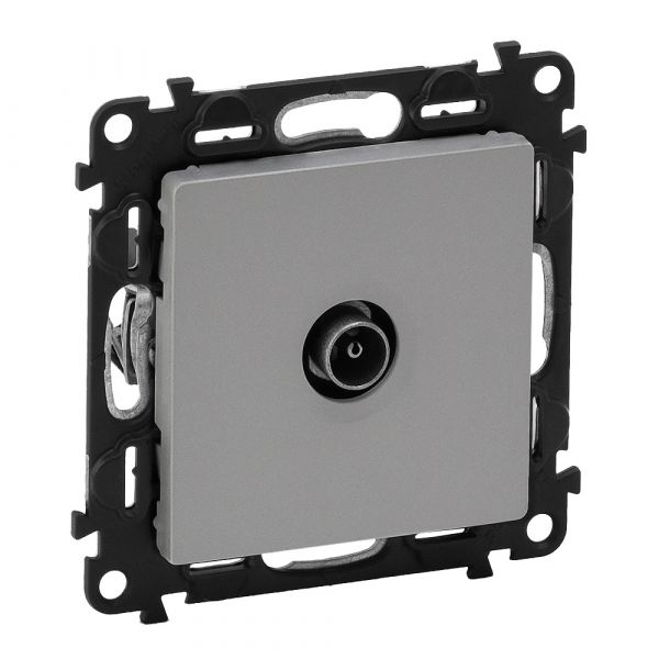 Valena LIFE Розетка ТВ оконечная 10дБ 0-862 МГц С лицевой панелью Алюминий