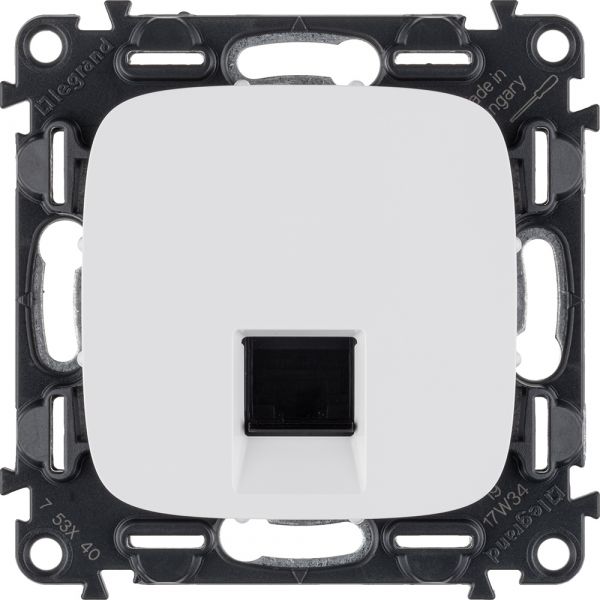 Розетка Valena ALLURE информационная одиночная RJ45 категория 5е UTP лицевая панель белая