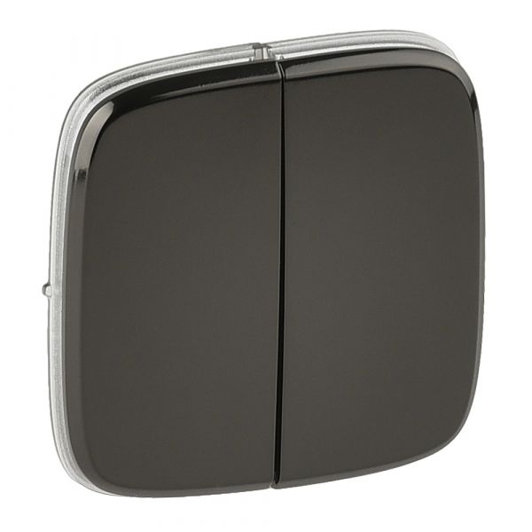 Valena ALLURE Лицевая панель для двухклавишного выключателя Черная сталь