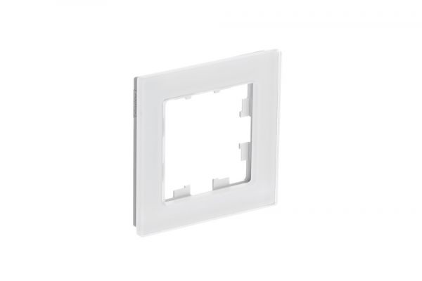ATLASDESIGN NATURE 1-постовая РАМКА, НАТУРАЛЬНОЕ СТЕКЛО, БЕЛЫЙ