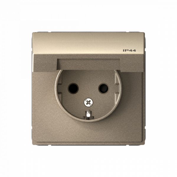 ARTGALLERY РОЗЕТКА с заземл. со шт. с крышк, 16А, IP44, механизм, ШАМПАНЬ