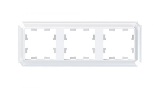 ATLASDESIGN ANTIQUE 3-постовая рамка, универсальная, БЕЛЫЙ