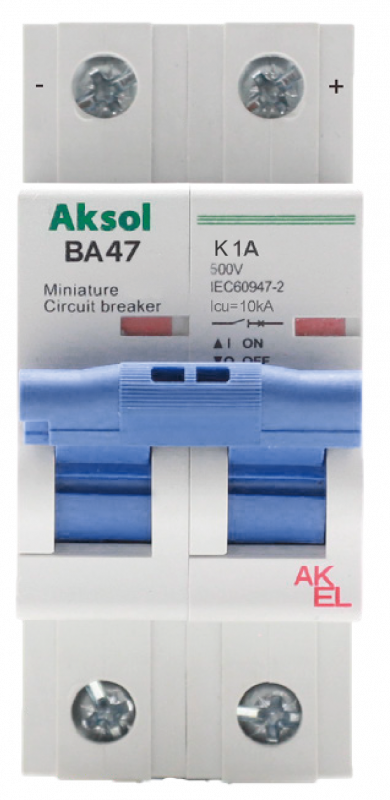 Выключатель автоматический ВА47-MCB-H-AKSOL-2P-K2-DC 2P/2A/K/10кА
