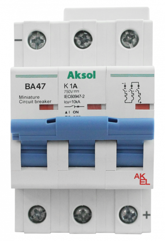 Выключатель автоматический ВА47-MCB-H-AKSOL-3P-K4-DC 3P/4A/K/10кА