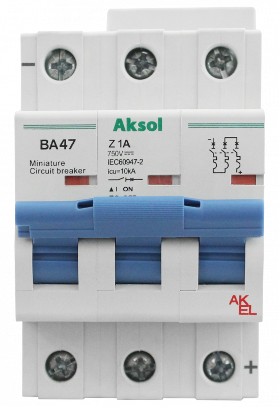 Выключатель автоматический ВА47-MCB-H-AKSOL-3P-Z4-DC 3P/4A/Z/10кА