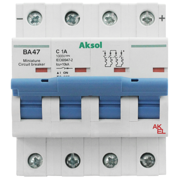 Выключатель автоматический ВА47-MCB-H-AKSOL-4P-C4-DC 4P/4A/C/10кА