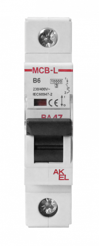 Выключатель автоматический ВА47-MCB-L-1P-B10-AC 1P/10A/B/10кА/230VAC/10кА/400VAC