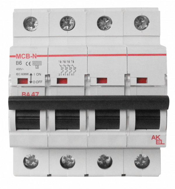 Выключатель автоматический ВА47-MCB-N-4P-B10-AC 4P/10A/B/6кА