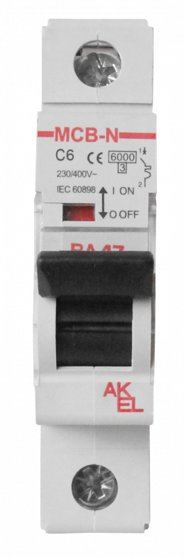 Выключатель автоматический ВА47-MCB-N-1P-C3-AC 1P/3A/C/6кА