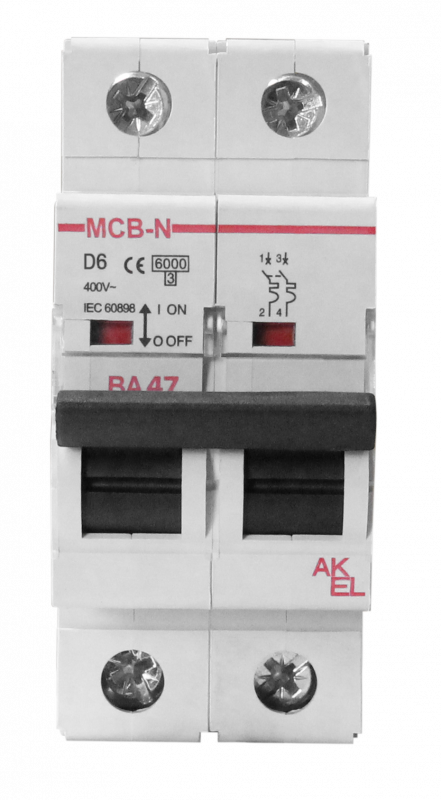 Выключатель автоматический ВА47-MCB-N-2P-D2-AC 2P/2A/D/6кА