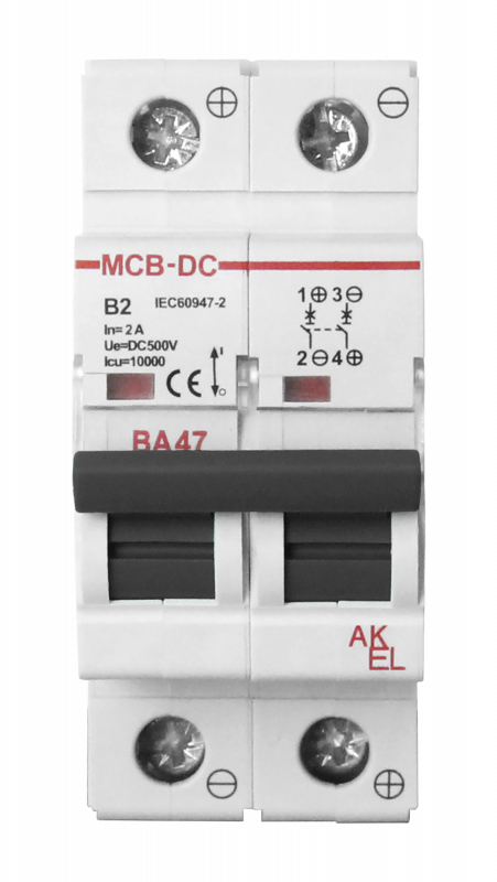 Выключатель автоматический ВА47-MCB-N-2P-C6-DC 2P/6A/С/500VDC/6кА