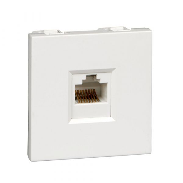 Розетка 1xRJ45 Cat5e 45Х22.5 белая R9010