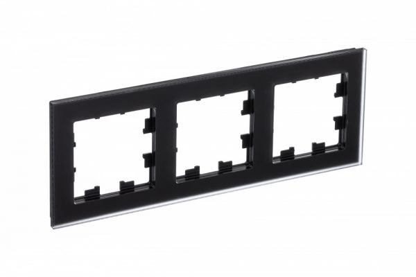 Рамка трехпостовая ATLASDESIGN NATURE, МАТОВОЕ ОРГАНИЧЕСКОЕ СТЕКЛО ЧЕРНЫЙ