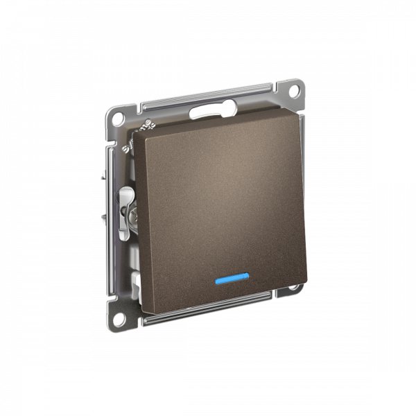 ATLASDESIGN 1-клавишный ВЫКЛЮЧАТЕЛЬ с подсветкой ,сх.1а, 10АХ, быстрозажимные клеммы, МОККО