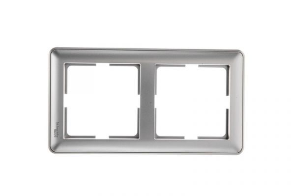 W59 Рамка 2 поста матовый хром