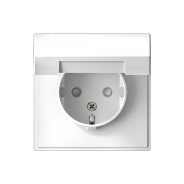 ARTGALLERY розетка с заземл. со шторк. с крышкой, 16А, IP20, механизм, белый