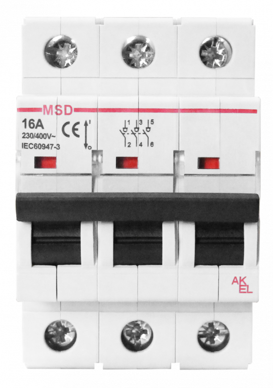 Выключатель нагрузки модульный ВА47-MSD-3P-50A 3P/50A/230/400VAC