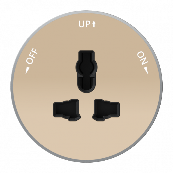 MultiTrack Розетка универс. круглая 13А/250В Песочный