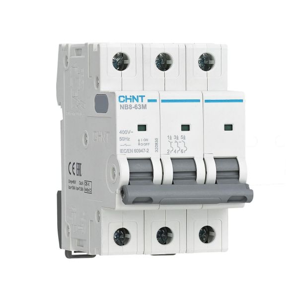 Выключатель автоматический 3P 10А K 10кА NB8-63M без теплового расцепителя