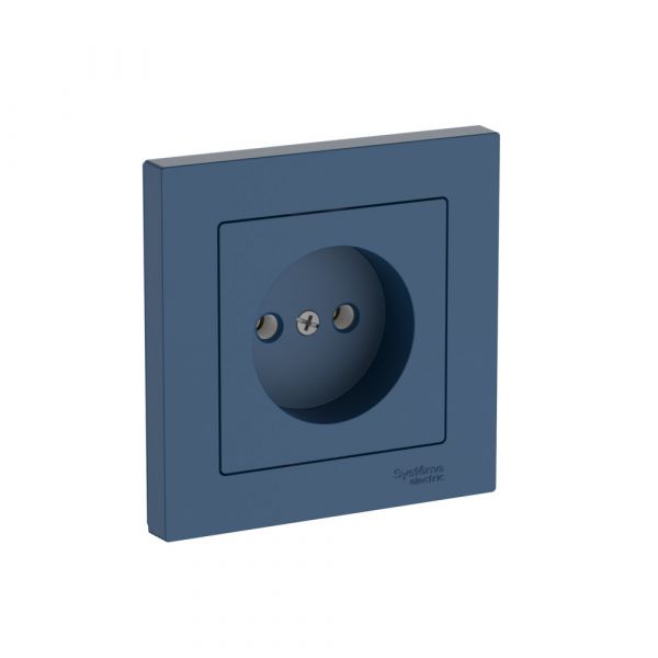 ATLASDESIGN РОЗЕТКА без заземления, 16А, в сборе, быстрозажимные клеммы, АКВАМАРИН