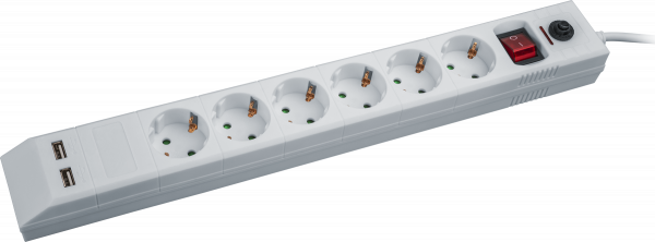 Фильтр сетевой NSP-USB-06-180-ESC-3x1 6 гнезд 1.8м