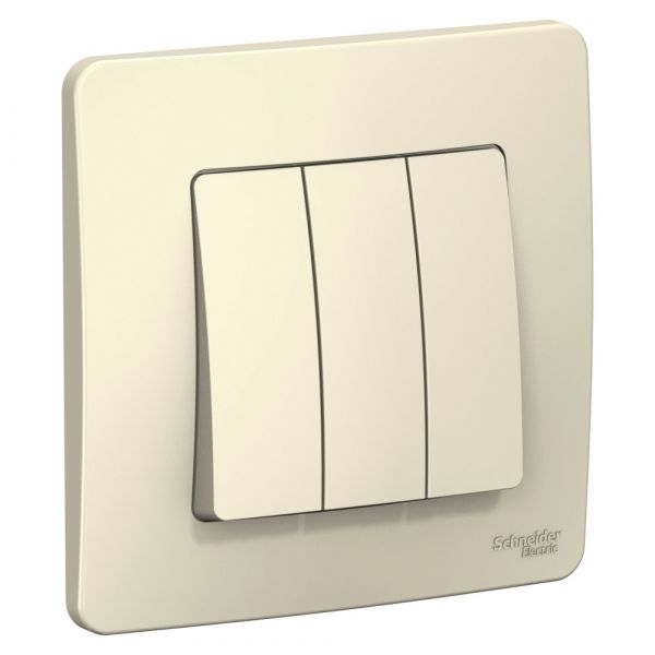 BLANCA скрытой установки трехклавишный выключатель (cх.05), 10A, 250B, молочный