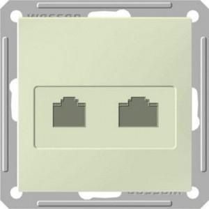 W59 Розетка телефон/компьютер категория 5е в рамку бежевая