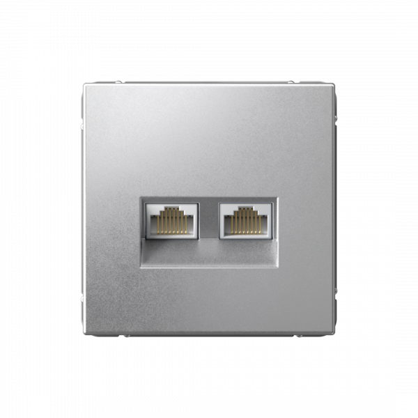 ARTGALLERY РОЗЕТКА двойная компьютерная RJ45+RJ45, кат. 5е, механизм, АЛЮМИНИЙ