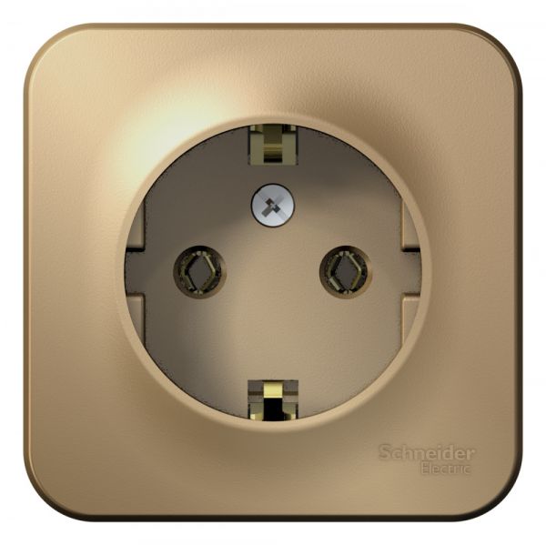 BLANCA  розетка наружная  с заземлением без шторок, 16А, 250В, титан