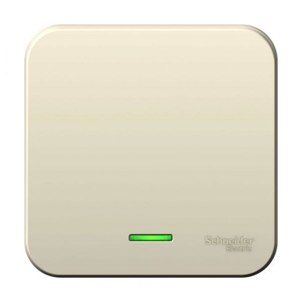 Выключатель BLANCA одноклавишный наружный (схема 1) с подсветкой и изоляционной пластиной 6а 250в молочный