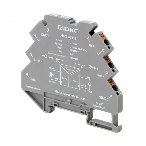 Преобразователь сигнала DSI, 6,2 мм 1 вход 0…20 мА, 1 выход 0…20 мА