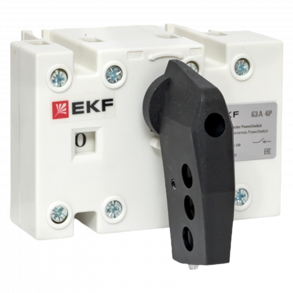 Рубильник-выключатель 63A 4P c рукояткой управления для прямой установки PowerSwitch