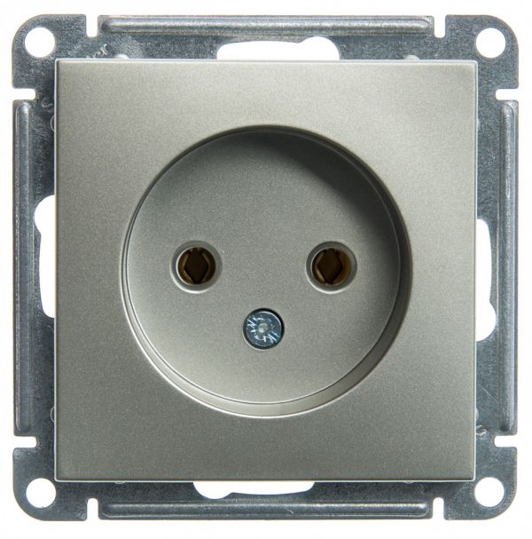 W59 Розетка без заземления без шторок, 16А, механизм, шампань