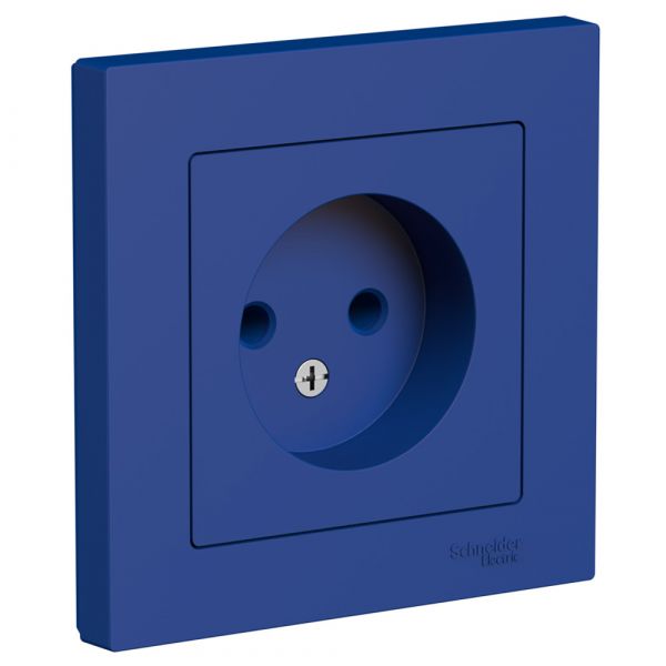 ATLASDESIGN РОЗЕТКА без заземления, 16А, в сборе, АКВАМАРИН