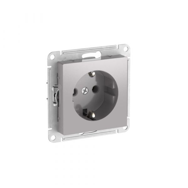 ATLASDESIGN РОЗЕТКА с заземлением, 16А, быстрозажимные клеммы, АЛЮМИНИЙ