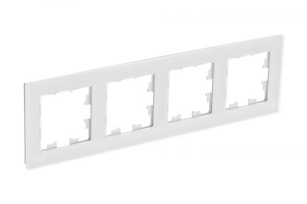 ATLASDESIGN NATURE 4-постовая РАМКА, НАТУРАЛЬНОЕ СТЕКЛО, БЕЛЫЙ