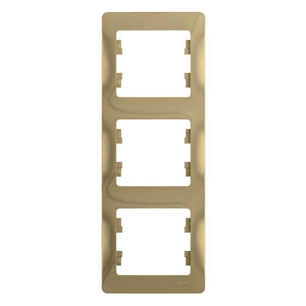 GLOSSA Рамка 3 поста вертикальная титан