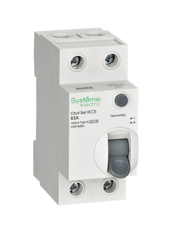 Выключатель дифференциального тока селективный (ВДТ/УЗО) 63А 2P 100мА A-S 230В City9 Set