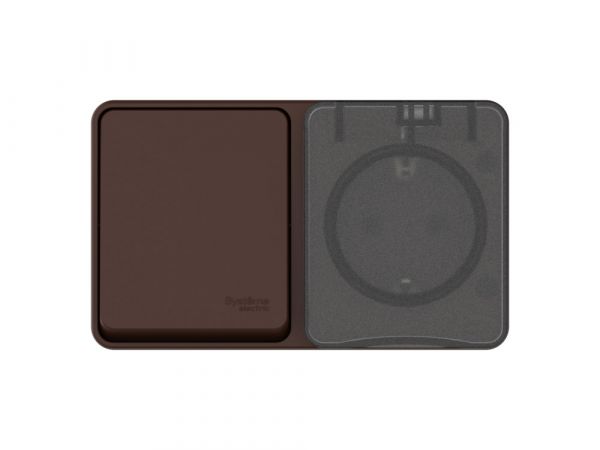 AtlasDesign PROFI IP54 О/У БЛОК: РОЗ. з/к со шт. 16А, ВЫКЛ.1-клав.10А, КОРИЧНЕВЫЙ